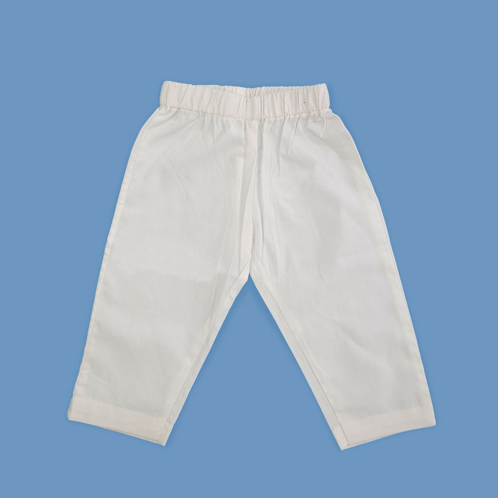 Boys Embroidered White Kurta paired with Pajama Pants - Marigold