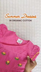 Baby Girl Embroidered Sweet Peach Wrap Dress - Poppy Field
