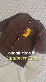 Newborn Baby Boy Choco Brown Kurta Set - Sunflower