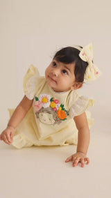 Hand Embroidered Yellow Dress - Blossom