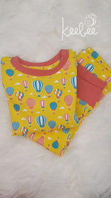 Full Sleeve Lounge Nightsuit PJ Set - Hot Air Balloon