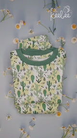 Full Sleeve Lounge Nightsuit Pajama Set - Cactus Print