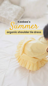Printed Shoulder Knot Dress - Lemon