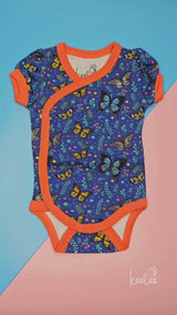 Half Sleeve Kimono Onesie Romper - Butterfly Garden