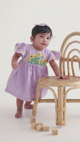 Embroidered Lilac Dress - Sunflower