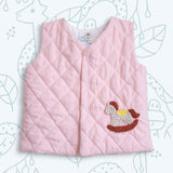 Organic Cotton Quilted Peach Vest - Rocking Horse