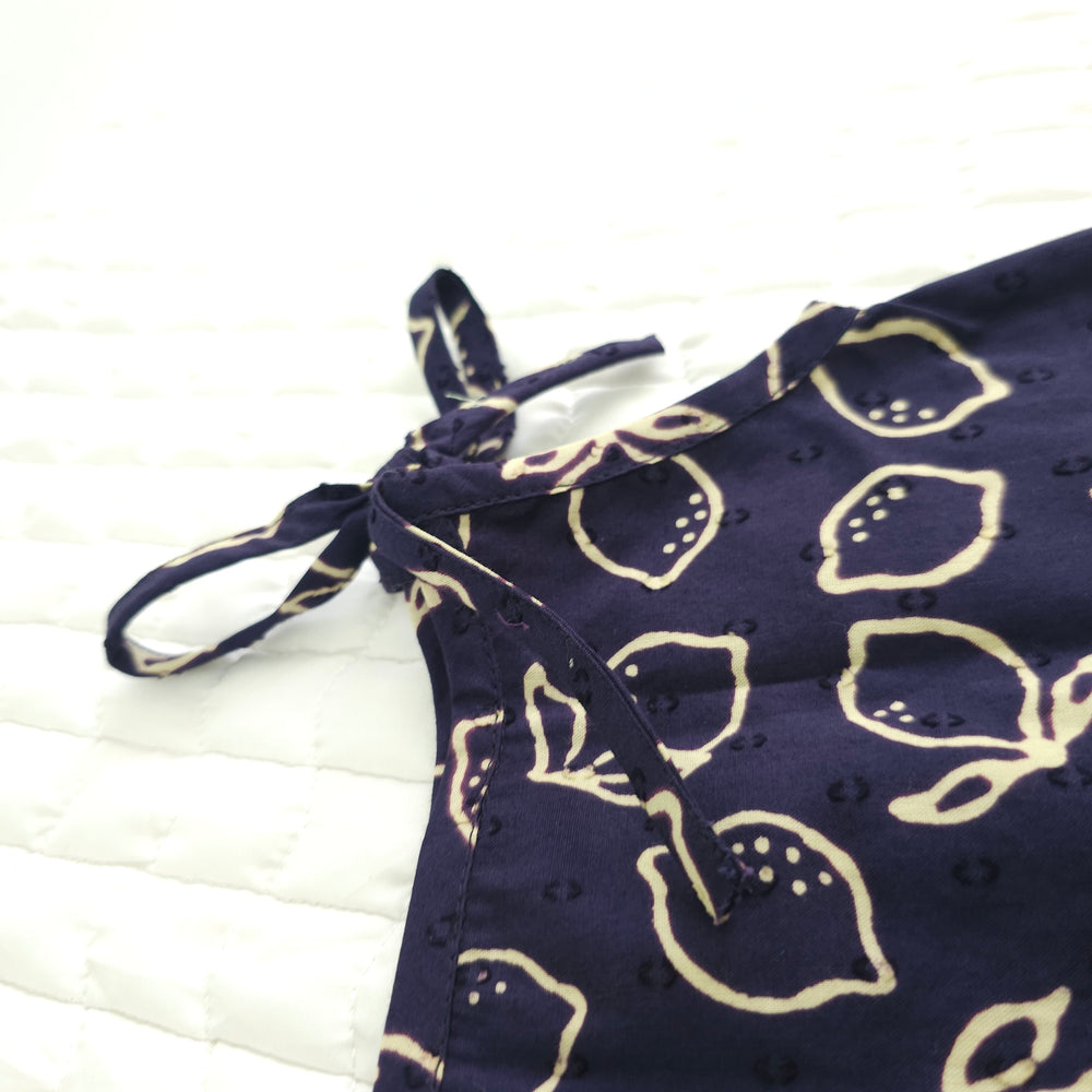 Printed Shoulder Knot Dress - Lemon
