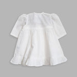 Organic Cotton Putta Puff Sleeve Girls Jabla / Dress - White