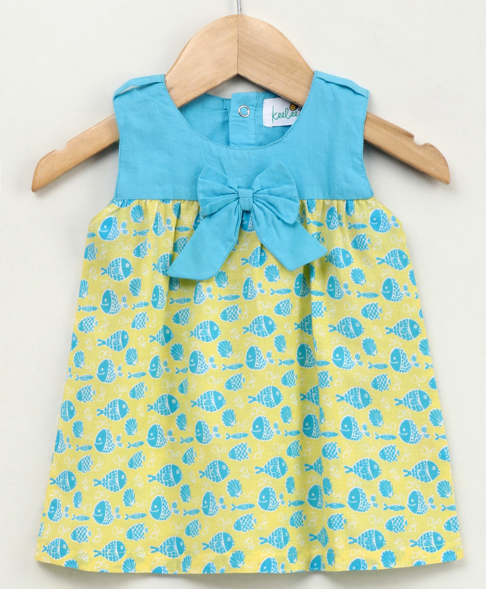 Baby Girl Yellow and Blue Kurta Set