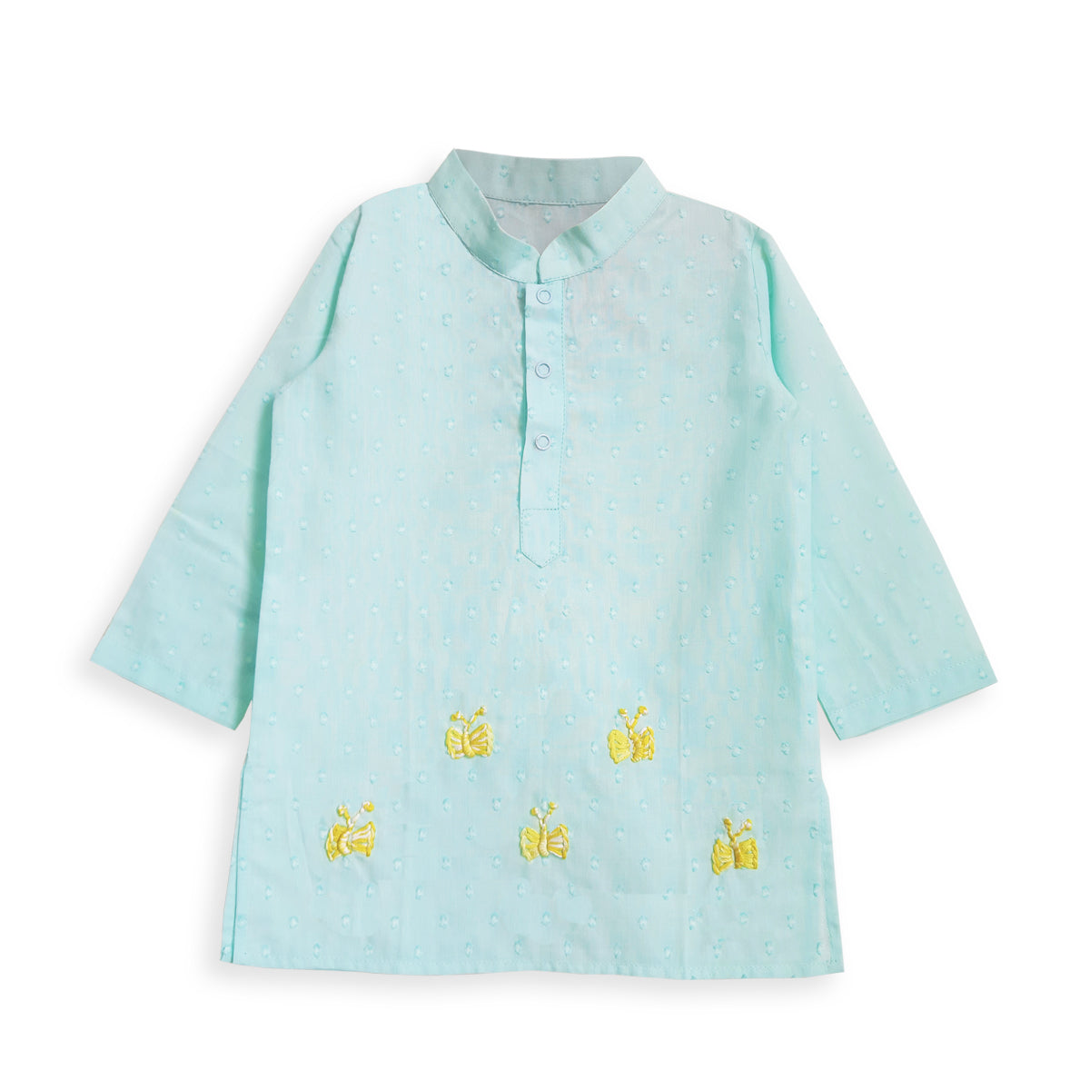 Organic Cotton Embroidered Kurta paired with Pajama Pants - Butterfly