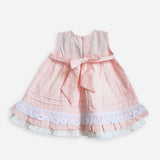 Organic Cotton Hand Embroidered Peach Peony Baby Girl Dress