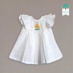 Organic Cotton Baby Girl White Putta Dress - Marigold