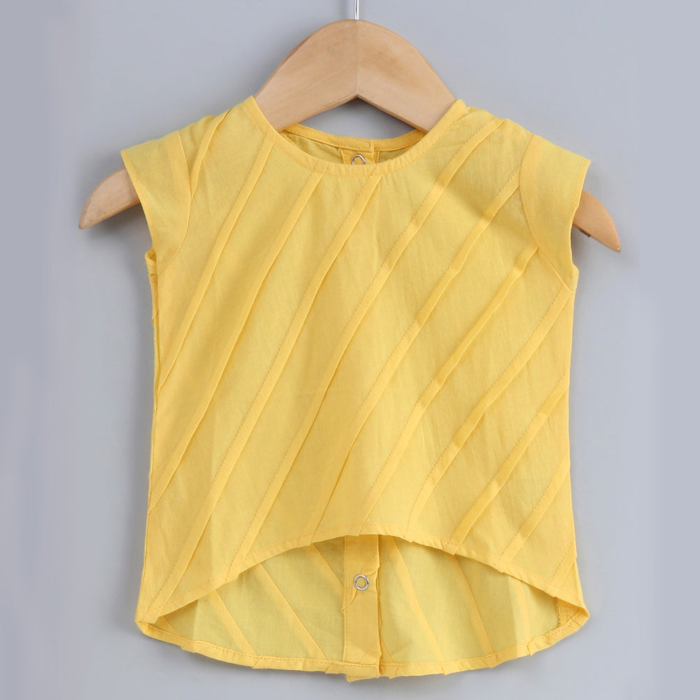 Baby Girl Yellow and Grey Choli Lehenga Set
