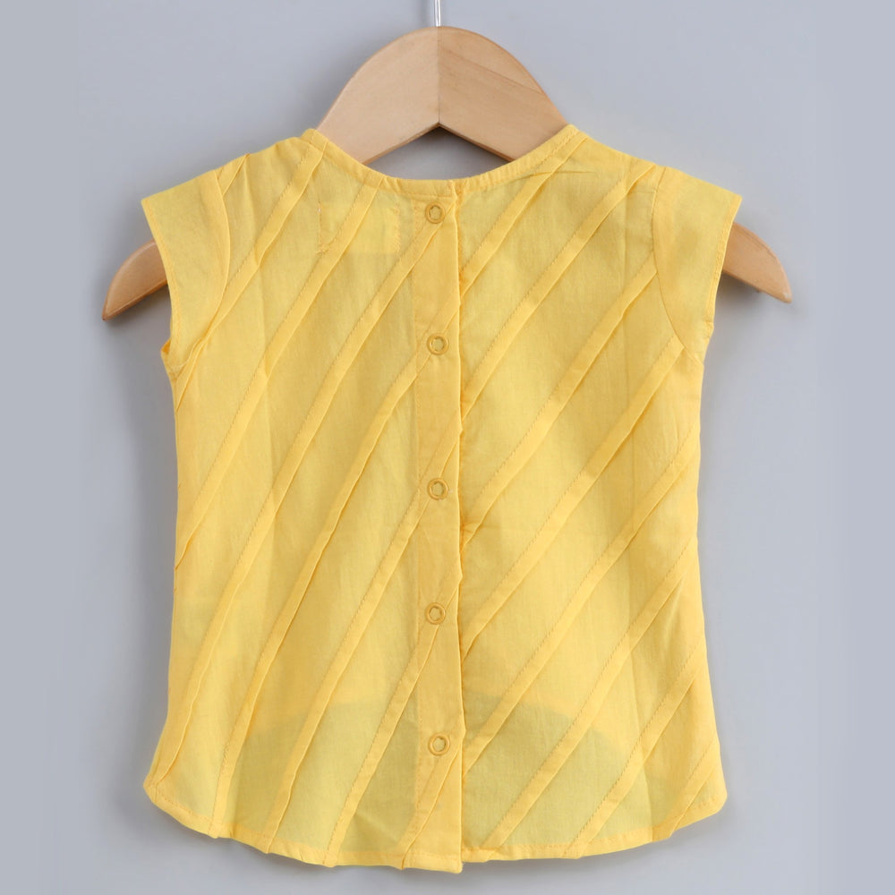 Baby Girl Yellow and Grey Choli Lehenga Set