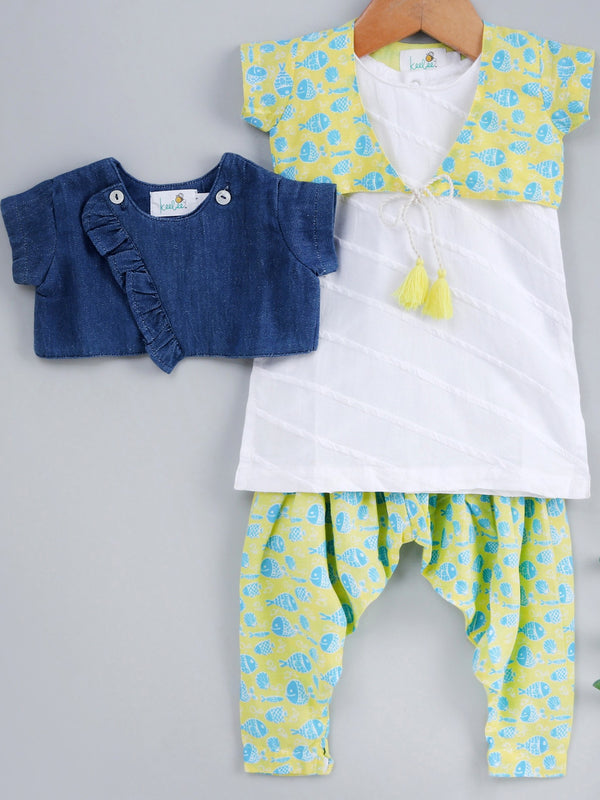 Baby Girl Double Jacket Patiala Set