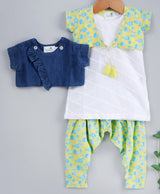 Baby Girl Double Jacket Patiala Set