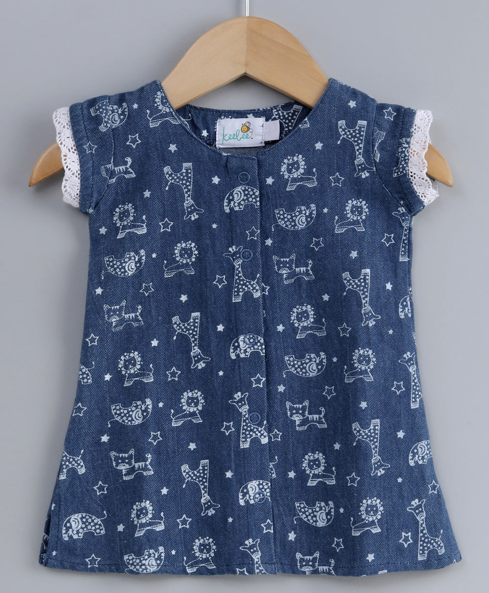 Baby Girl Denim Patiyala Set