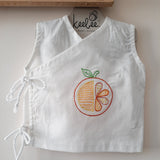 Sleeveless Embroidered Baby Jabla - Orange