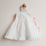 White Embroidered Wrap Dress - Rose