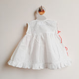 Organic Cotton Embroidered Girls Jabla / Dress - Rose