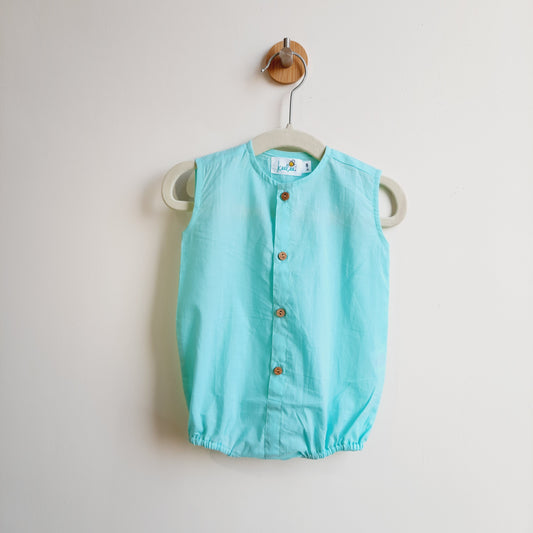 Organic Cotton Joe Romper - Aqua
