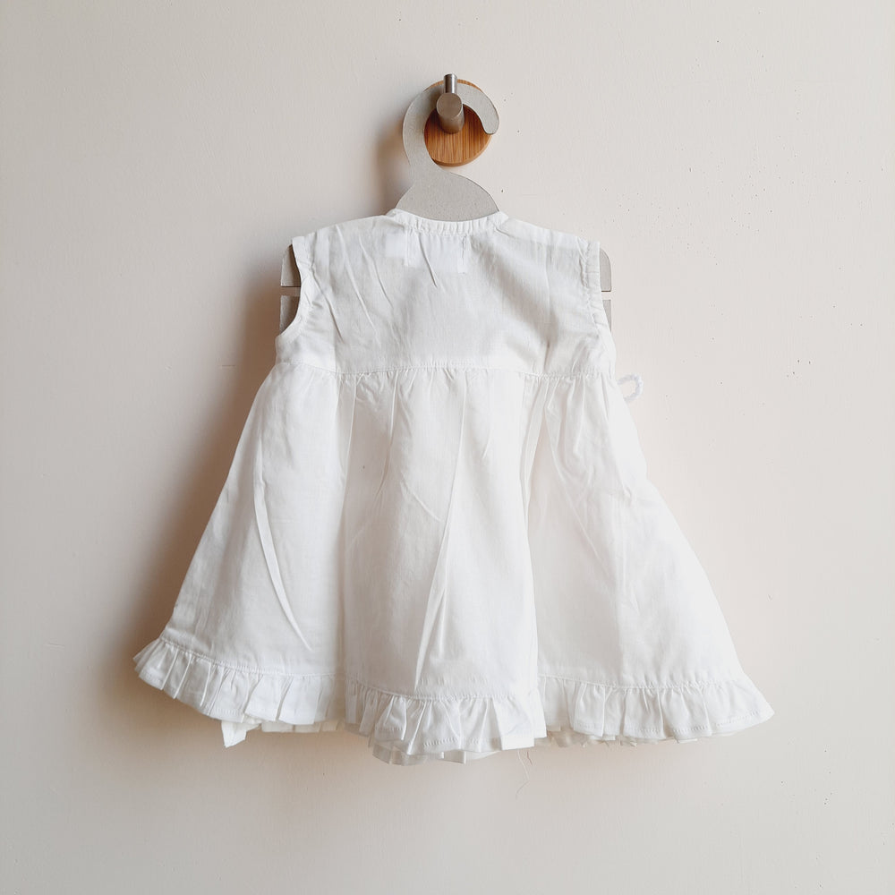 White Embroidered Wrap Dress - Rabbit