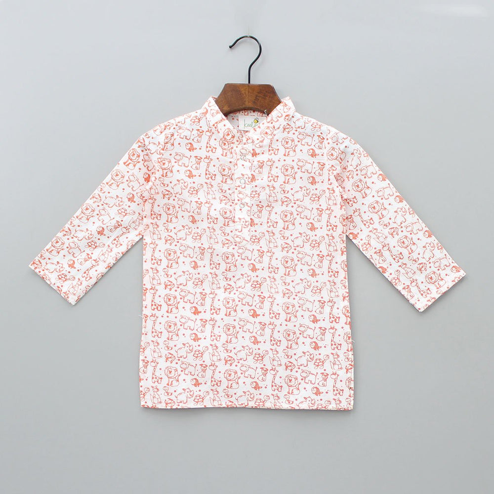 Baby Boy Animal Print Kurta