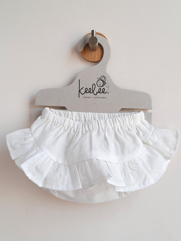Solid Ruffled Bloomer - White