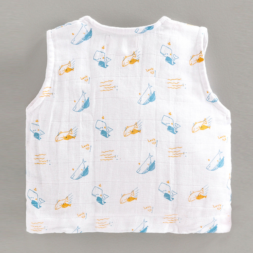 ORGANIC COTTON MUSLIN BABY BOY JHABLA OCEAN KEEBEE ORGANICS