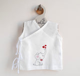 Sleeveless Embroidered Baby Jabla - Elephant