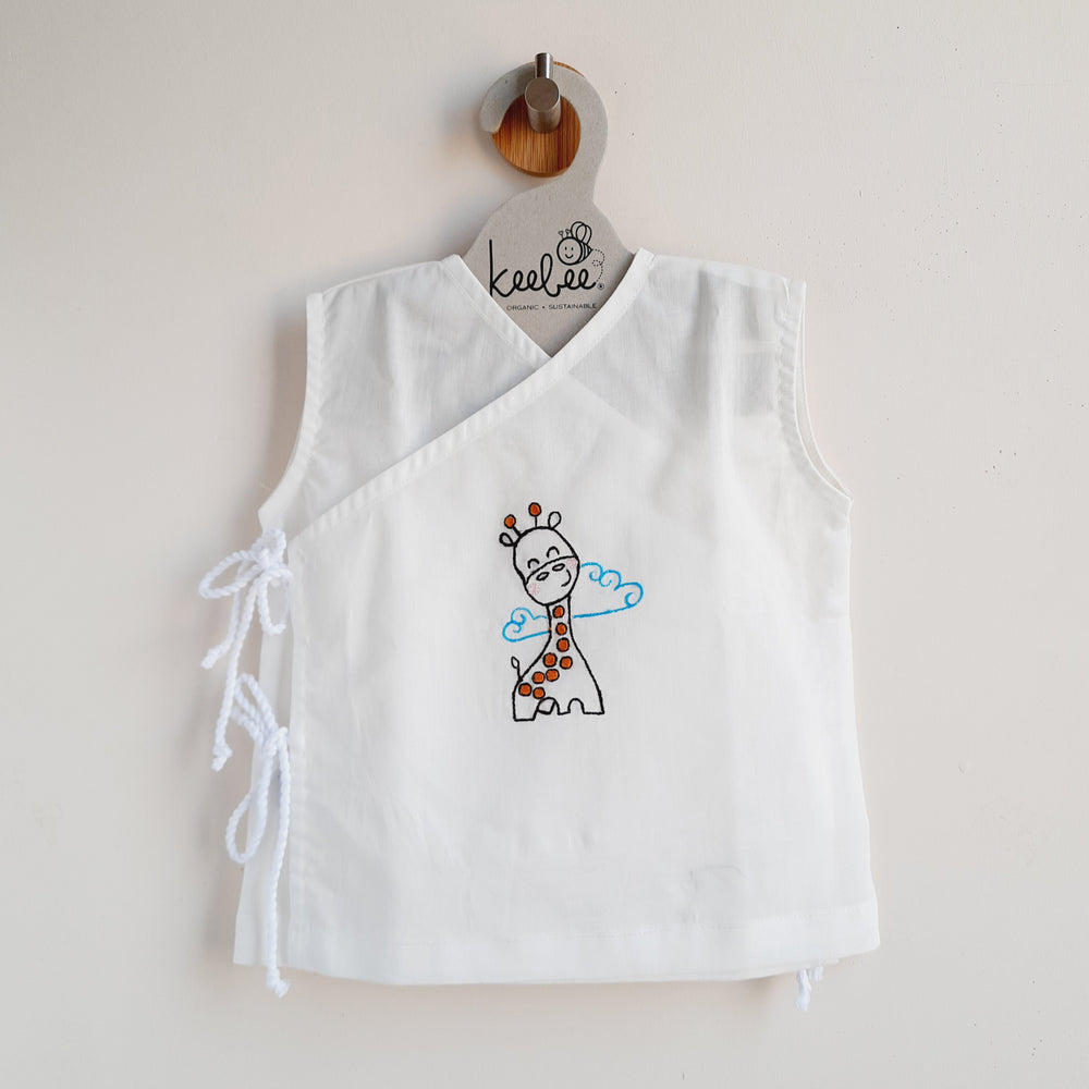 Sleeveless Embroidered Baby Jabla - Giraffe