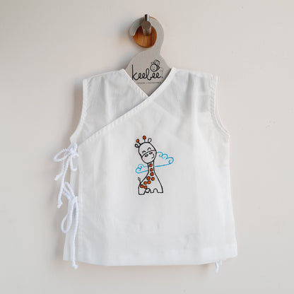 Sleeveless Embroidered Baby Jabla - Giraffe