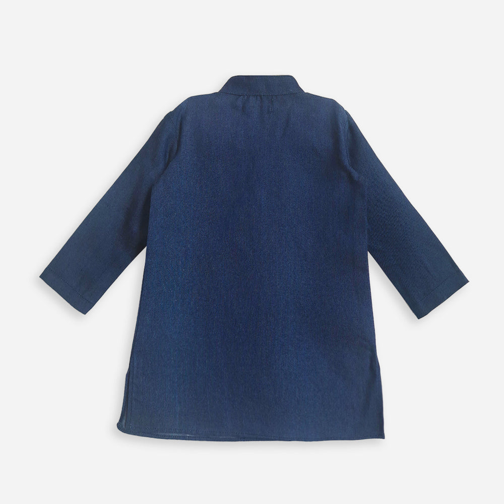 Baby Boy Embroidered Kurta - Fishes