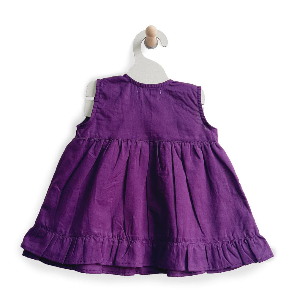 Embroidered Purple Wrap Dress - Birdcage Garden