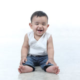 Sleeveless Solid White Baby Jabla