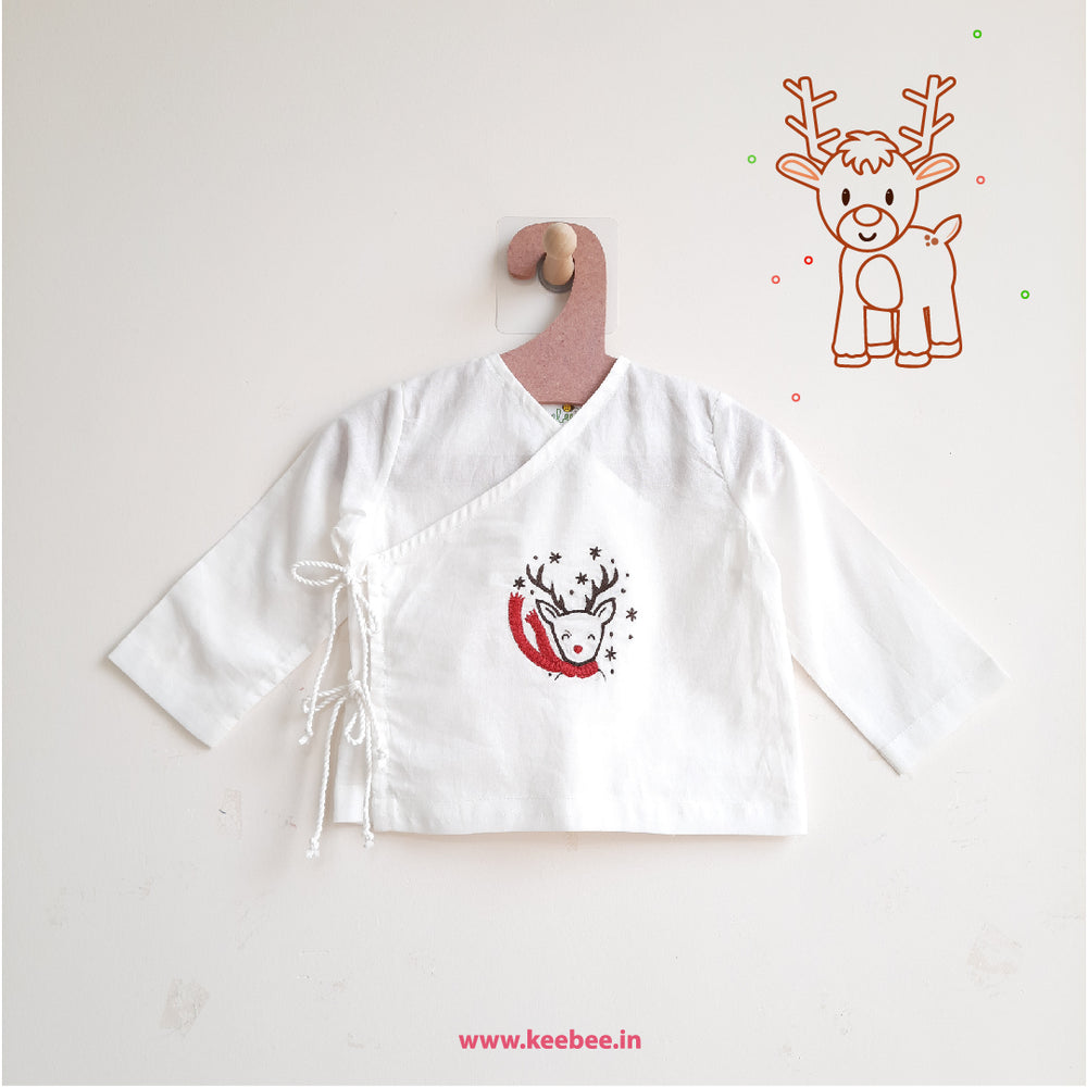 Full Sleeve Embroidered Baby Jabla - Reindeer