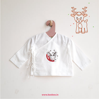Full Sleeve Embroidered Baby Jabla - Reindeer