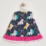 Printed Wrap Dress - Unicorns