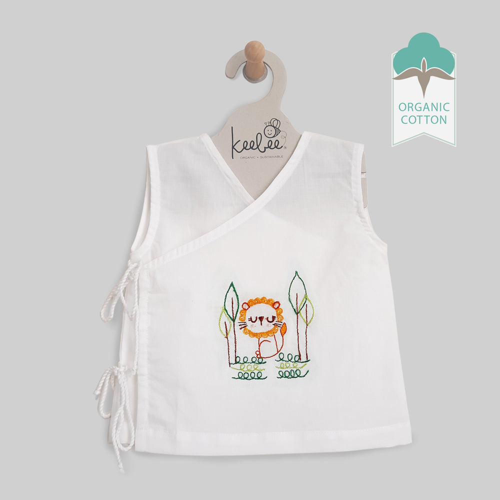 Sleeveless Embroidered Baby Jabla - Lion