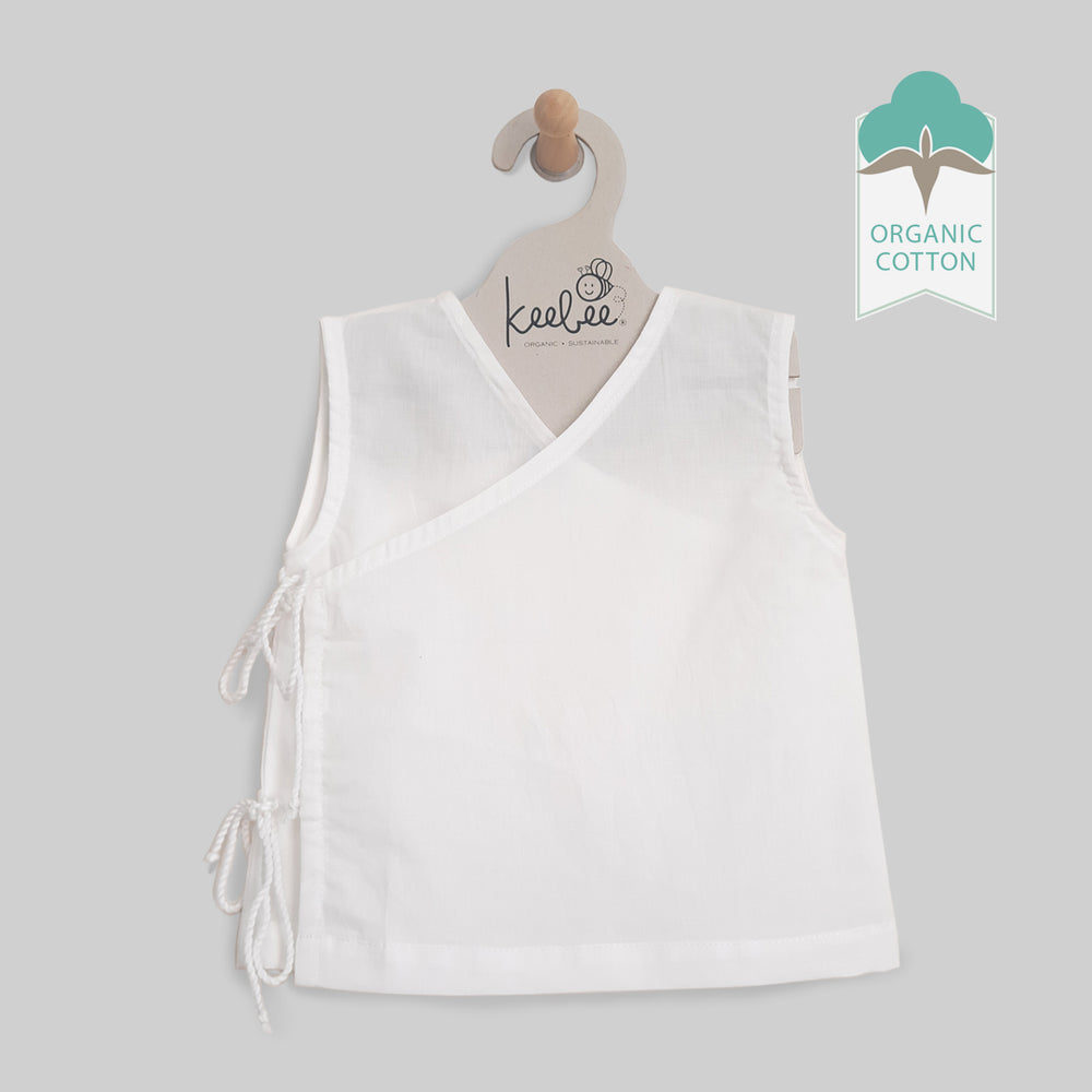 Sleeveless Solid White Baby Jabla