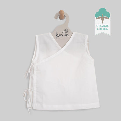 Sleeveless Solid White Baby Jabla