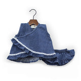 Organic Cotton Baby Girl Denim Wrap Dress