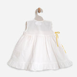 White Hand Embroidered Wrap Dress - Honeycomb
