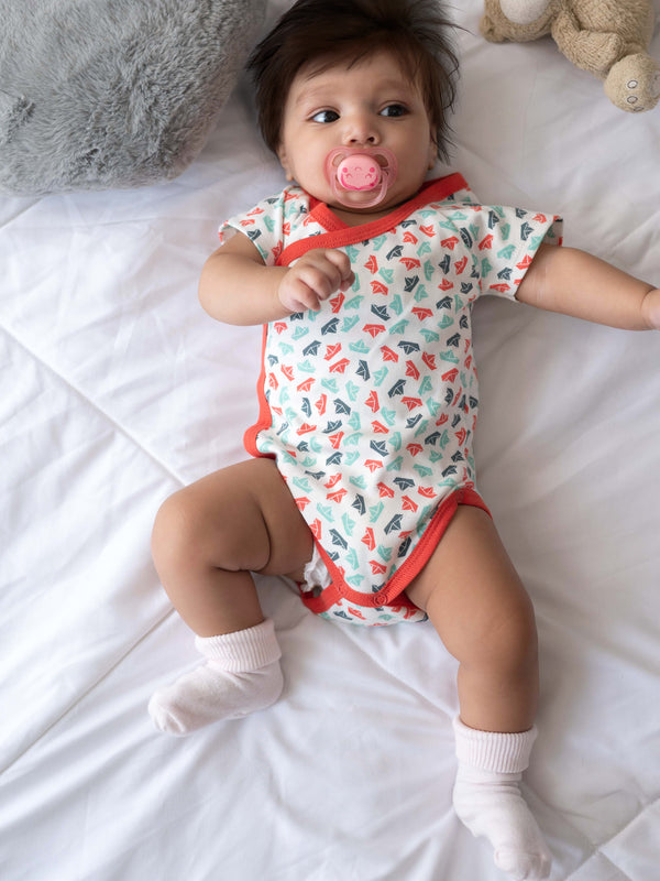 Half Sleeve Kimono Onesie Romper - Paper Boats