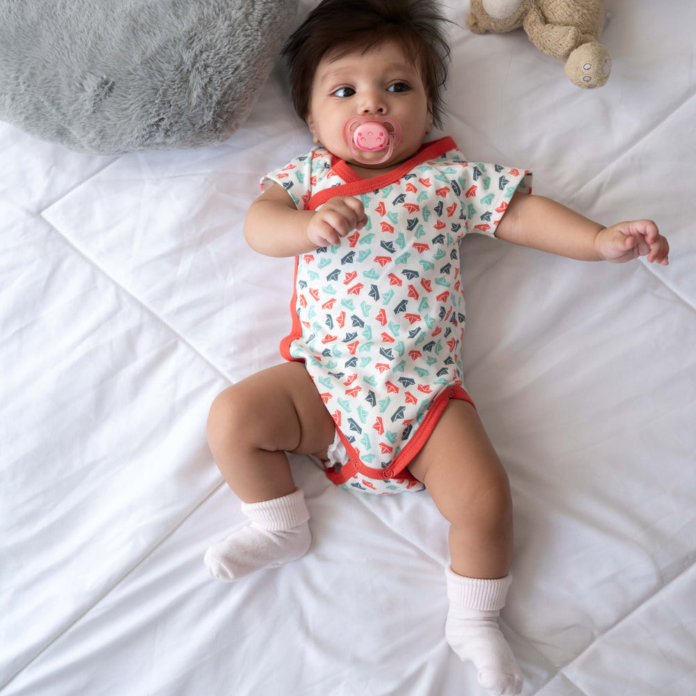 Half Sleeve Kimono Onesie Romper - Paper Boats